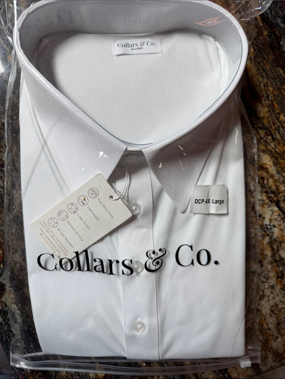 New Collars & Co men’s polo shirt size 4x Large high quality white polo